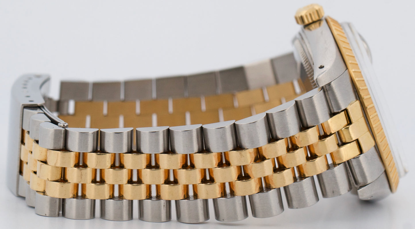 1986 Rolex Oyster Perpetual Date CHAMPAGNE 18K Gold Engine-Turned 34mm 15053