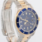 Rolex Submariner Date BLUE Two-Tone Yellow Gold Steel 40mm 16613 LB Watch