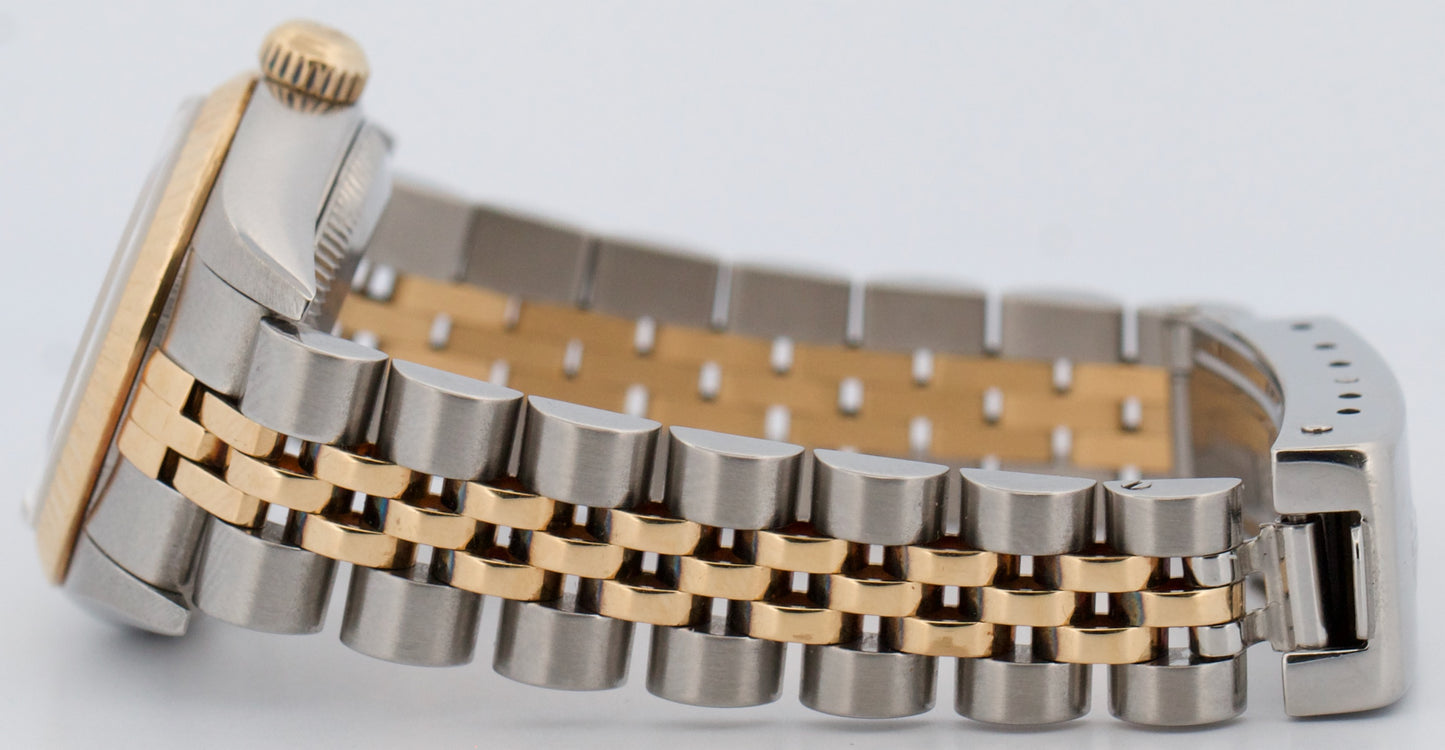 Rolex Oyster Perpetual 24mm CHAMPAGNE 18K Yellow Gold Steel JUBILEE 76193 Watch