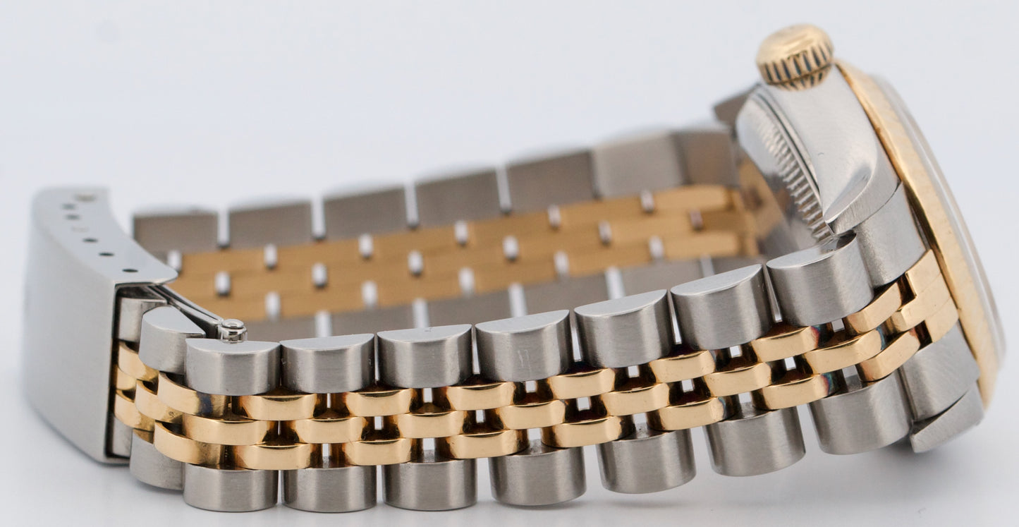 Rolex Oyster Perpetual 24mm CHAMPAGNE 18K Yellow Gold Steel JUBILEE 76193 Watch