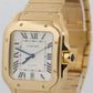 2024 PAPERS Cartier Santos SILVER WHITE 18K Yellow Gold 39.8mm 4070 WGSA0029 BOX