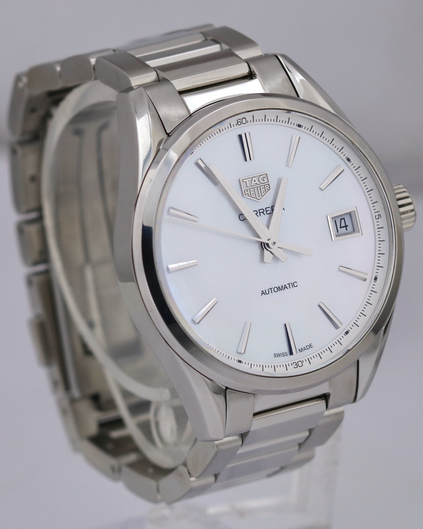 2023 PAPERS Tag Heuer Carrera White MOTHER OF PEARL 36mm WBK2311.BA0652 Watch