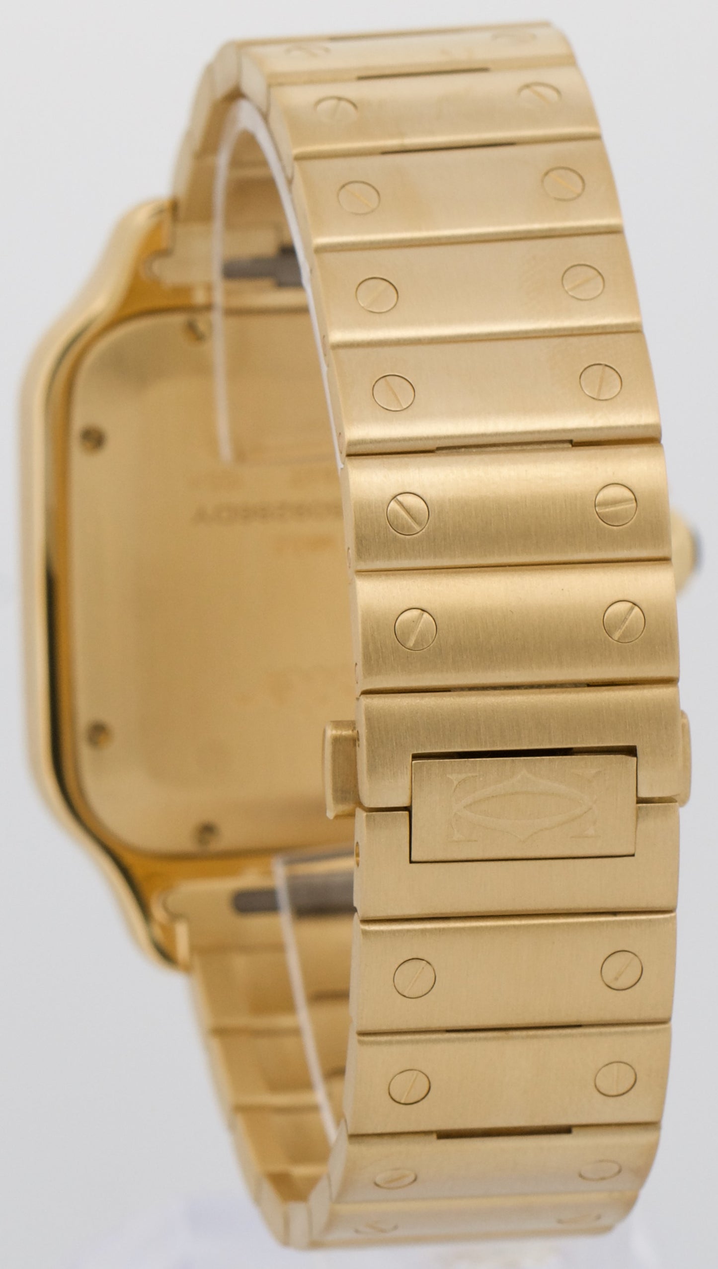 2024 PAPERS Cartier Santos SILVER WHITE 18K Yellow Gold 39.8mm 4070 WGSA0029 BOX