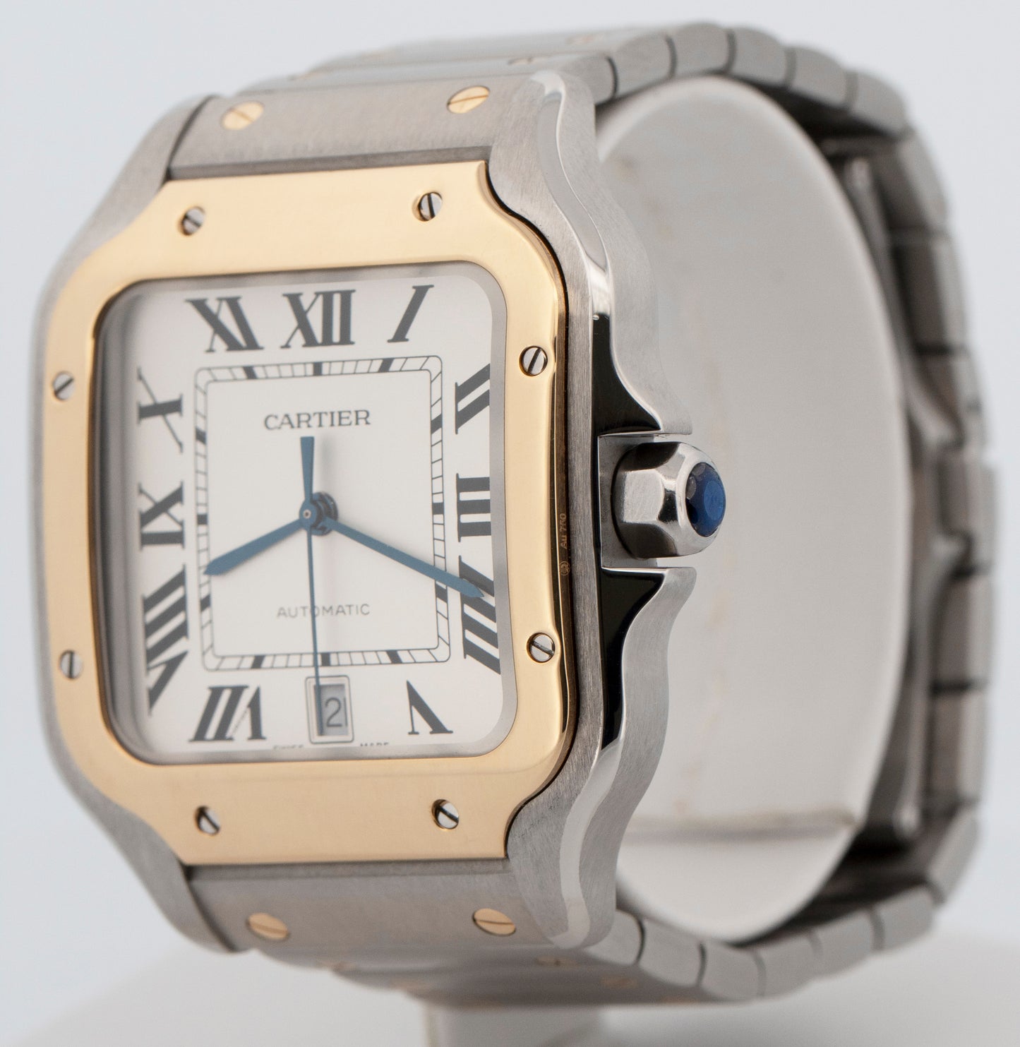 Cartier Santos WHITE Two-Tone Yellow Gold Steel 39.8mm 4072 / W2SA0009 Watch