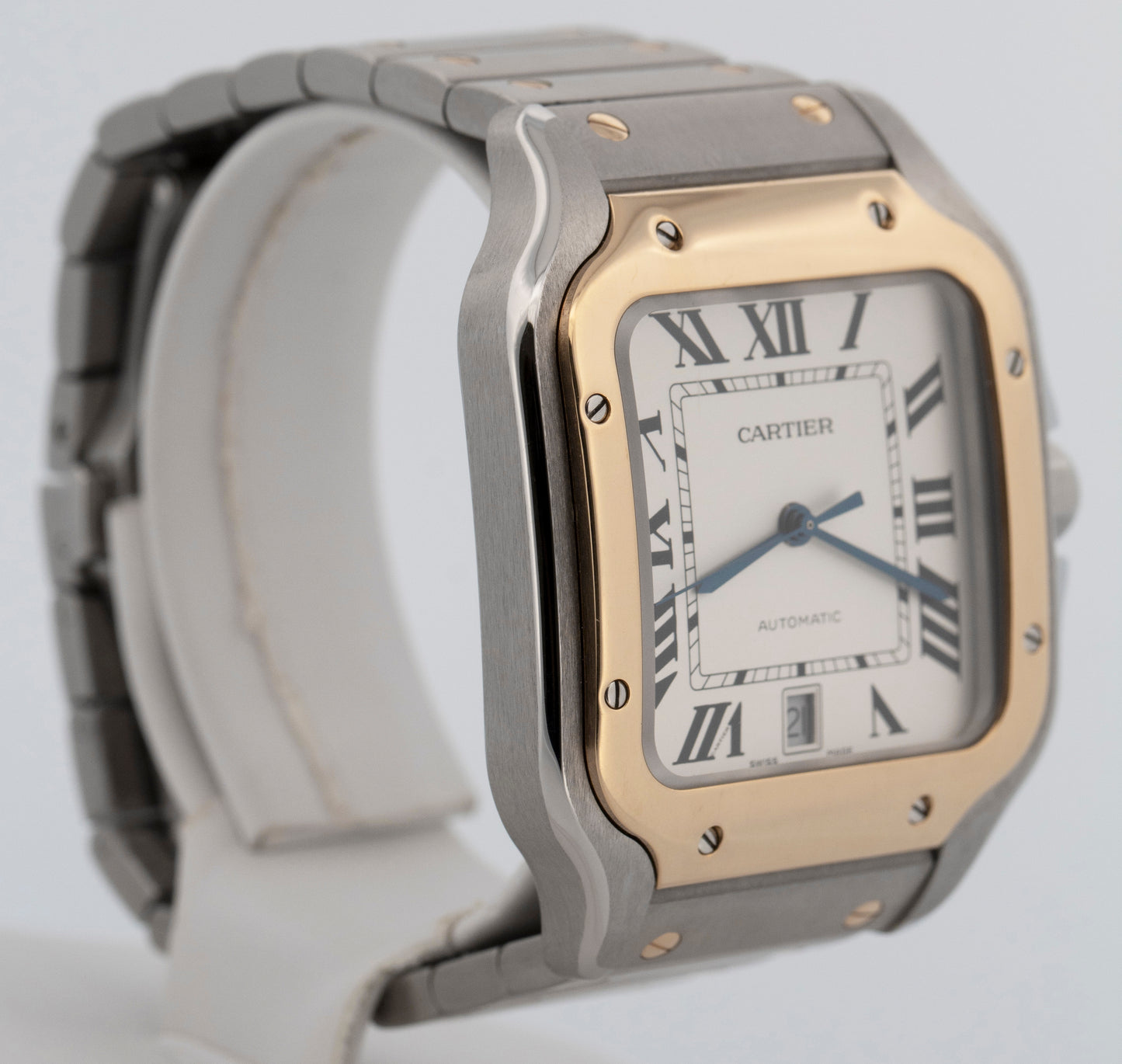 Cartier Santos WHITE Two-Tone Yellow Gold Steel 39.8mm 4072 / W2SA0009 Watch