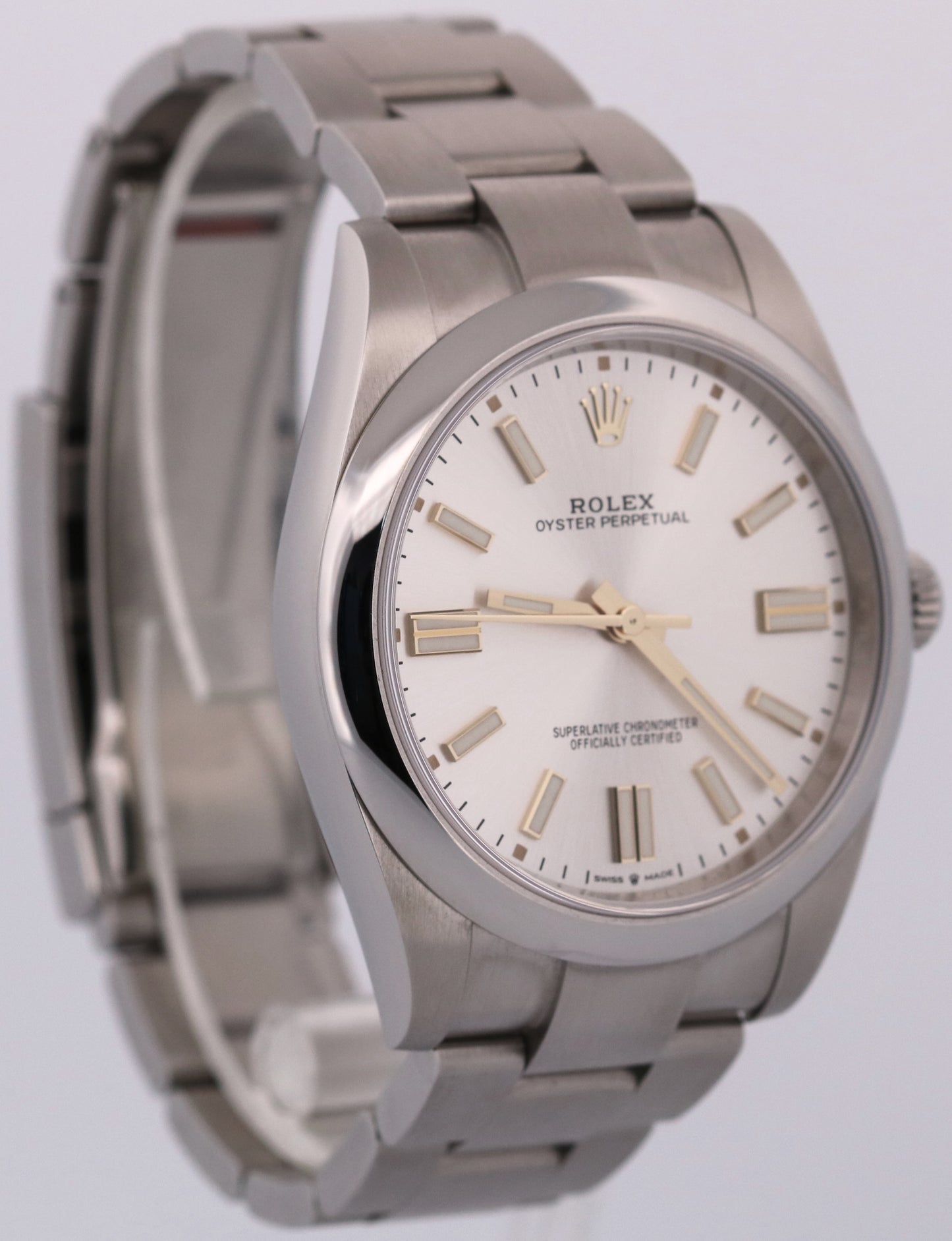 2020 PAPERS Rolex Oyster Perpetual 41 SILVER Stainless Oyster 41mm 124300 BOX