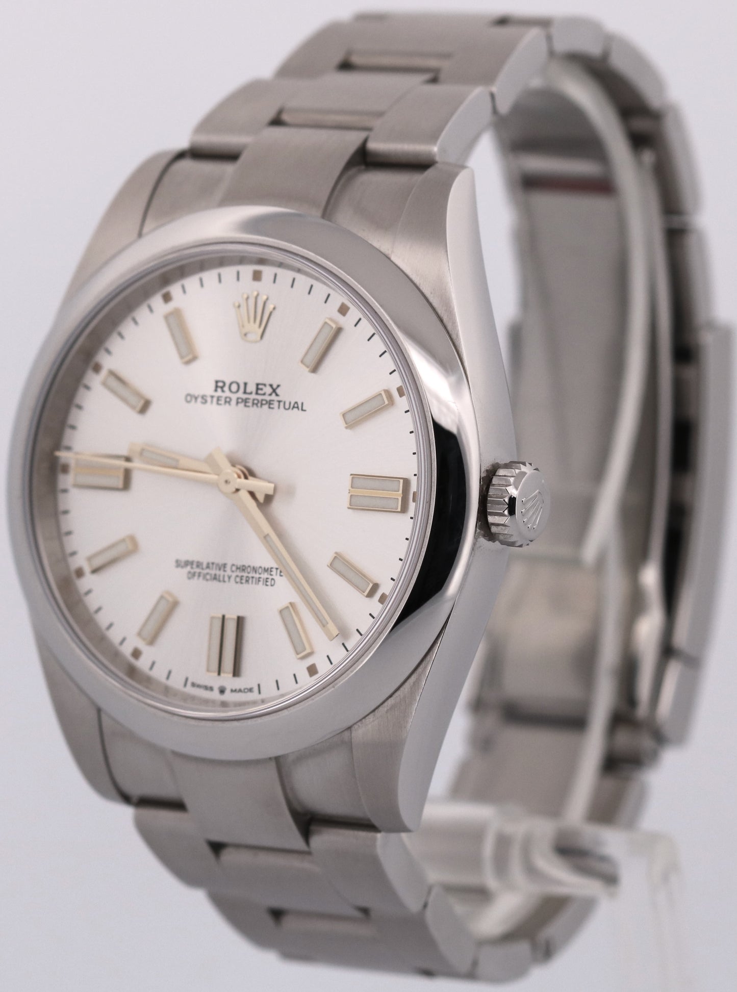 2020 PAPERS Rolex Oyster Perpetual 41 SILVER Stainless Oyster 41mm 124300 BOX