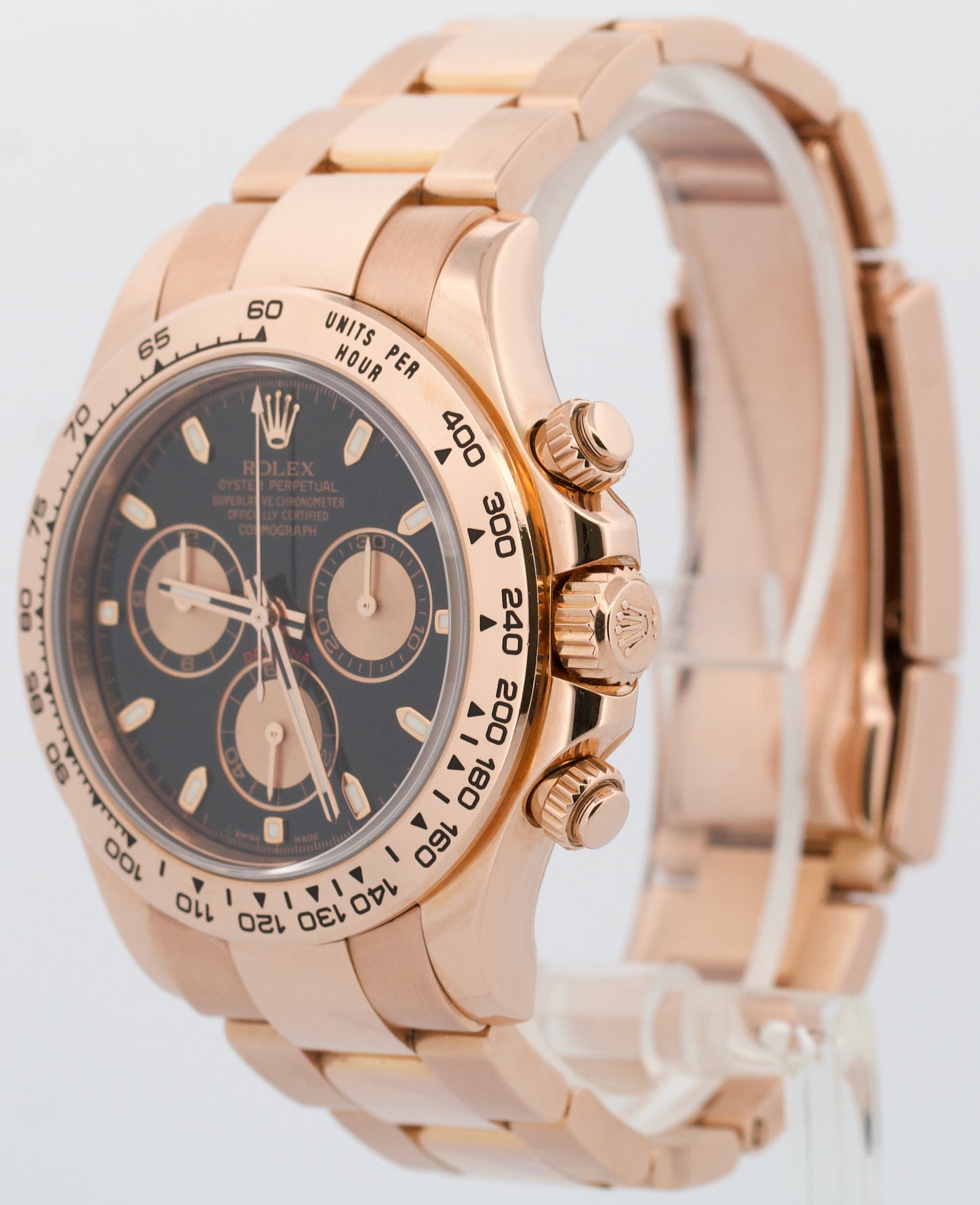 PAPERS Rolex Daytona Cosmograph BLACK Sundust 40mm 18K Rose Gold 116505 BOX