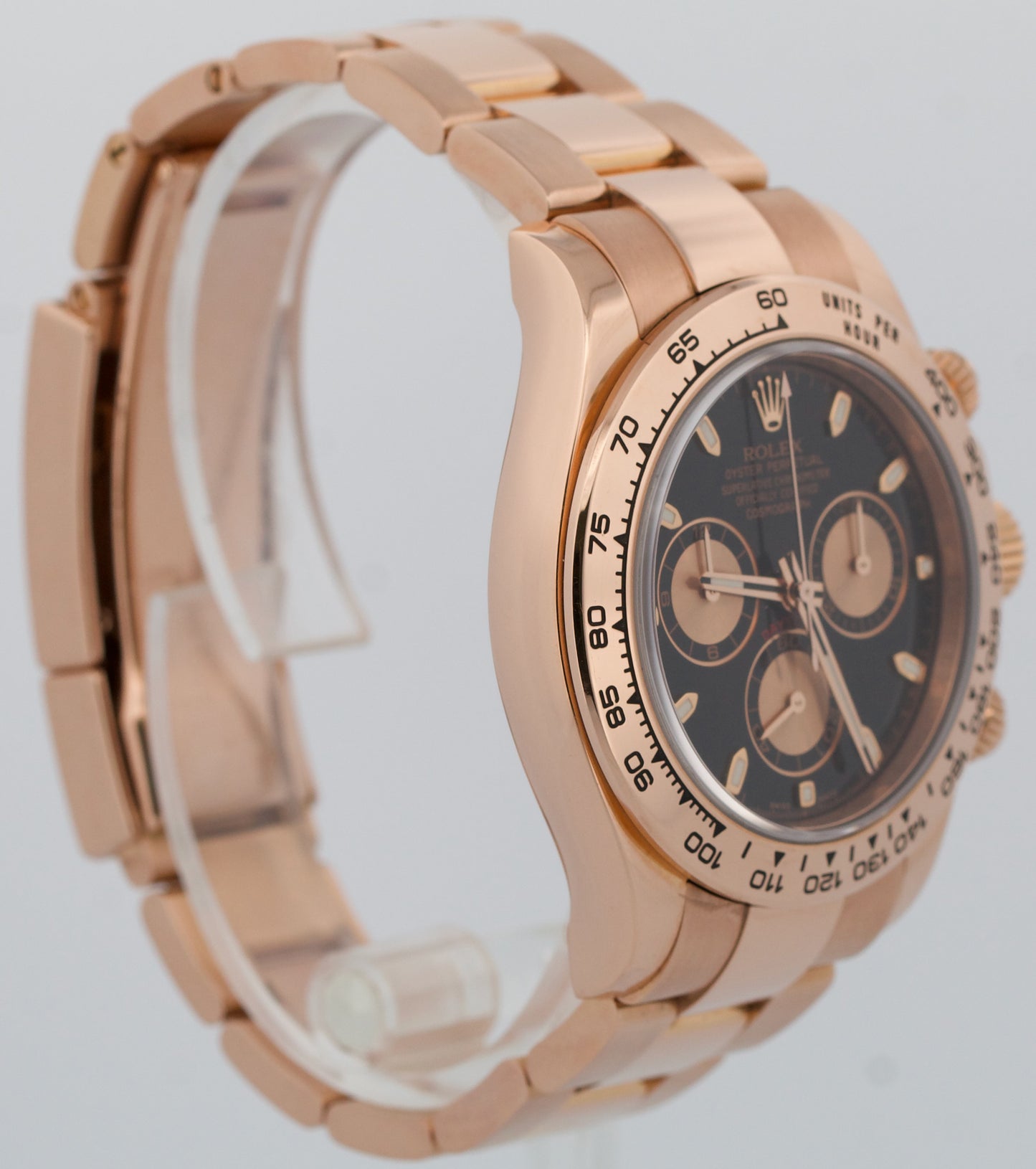 PAPERS Rolex Daytona Cosmograph BLACK Sundust 40mm 18K Rose Gold 116505 BOX