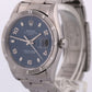 Rolex Oyster Perpetual Date BLUE 34mm ENGINE-TURNED Steel Oyster Watch 15000 BOX