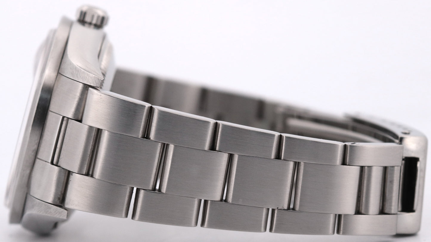 Rolex Oyster Perpetual Date BLUE 34mm ENGINE-TURNED Steel Oyster Watch 15000 BOX