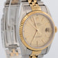 UNPOLISHED PAPERS Rolex DateJust 36mm CHAMPAGNE 18K Gold Steel JUBILEE 16233 BOX