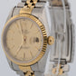 UNPOLISHED PAPERS Rolex DateJust 36mm CHAMPAGNE 18K Gold Steel JUBILEE 16233 BOX