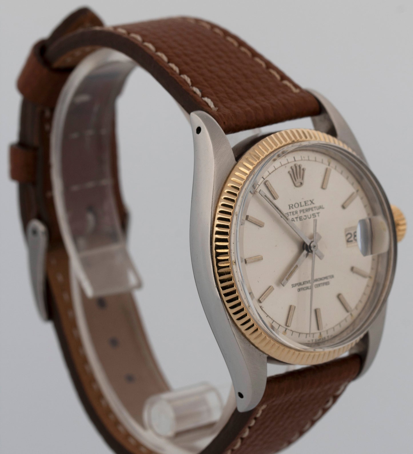 Rolex DateJust SILVER Two-Tone Stainless Steel Automatic 36mm 6605 Watch