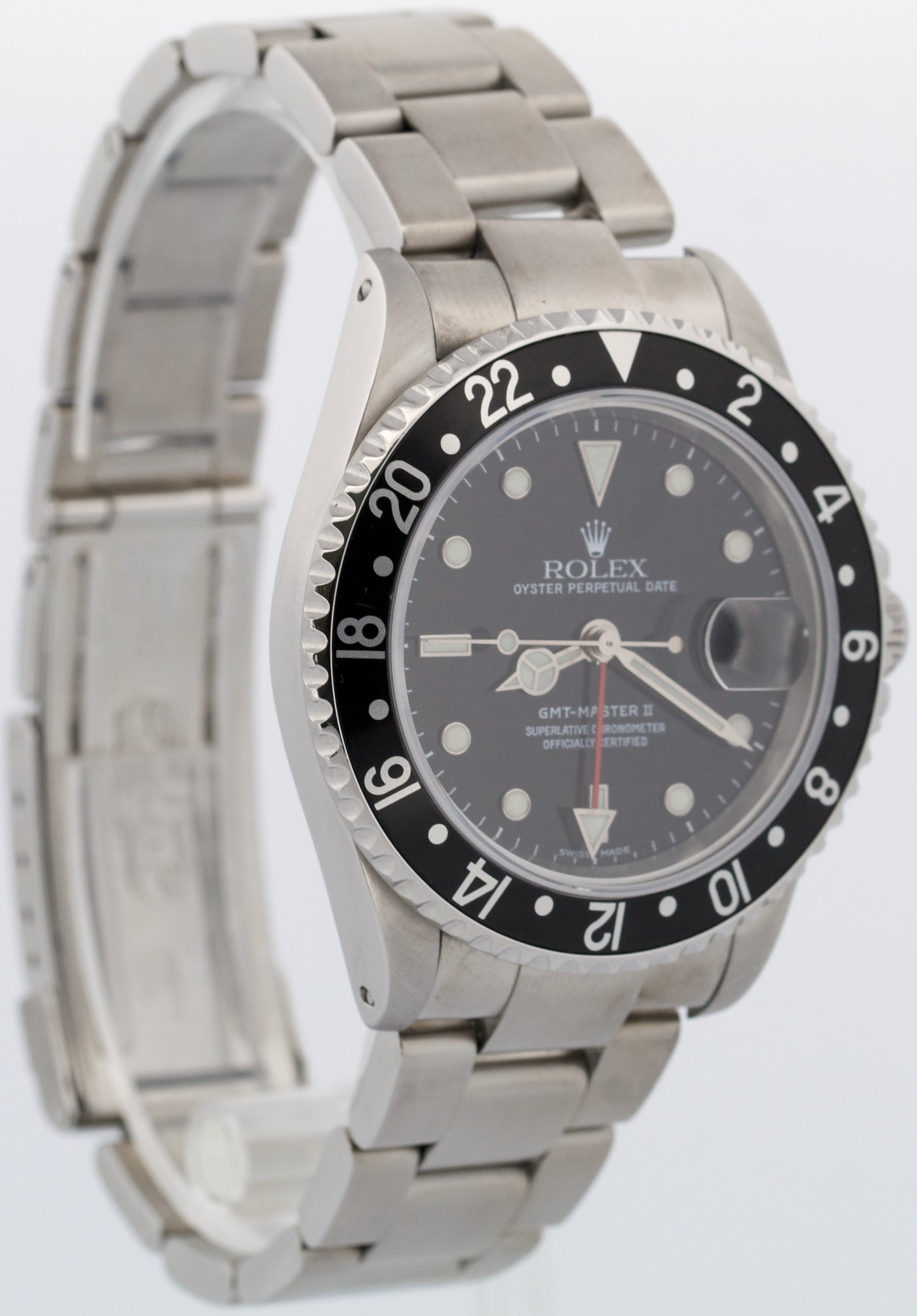 PAPERS Rolex GMT-Master II BLACK Red Stainless Steel Date OYSTER 16710 Watch BOX