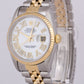 Rolex DateJust 36mm MOP DIAMOND PAVE ROMAN 18K Gold Stainless Steel Watch 16233