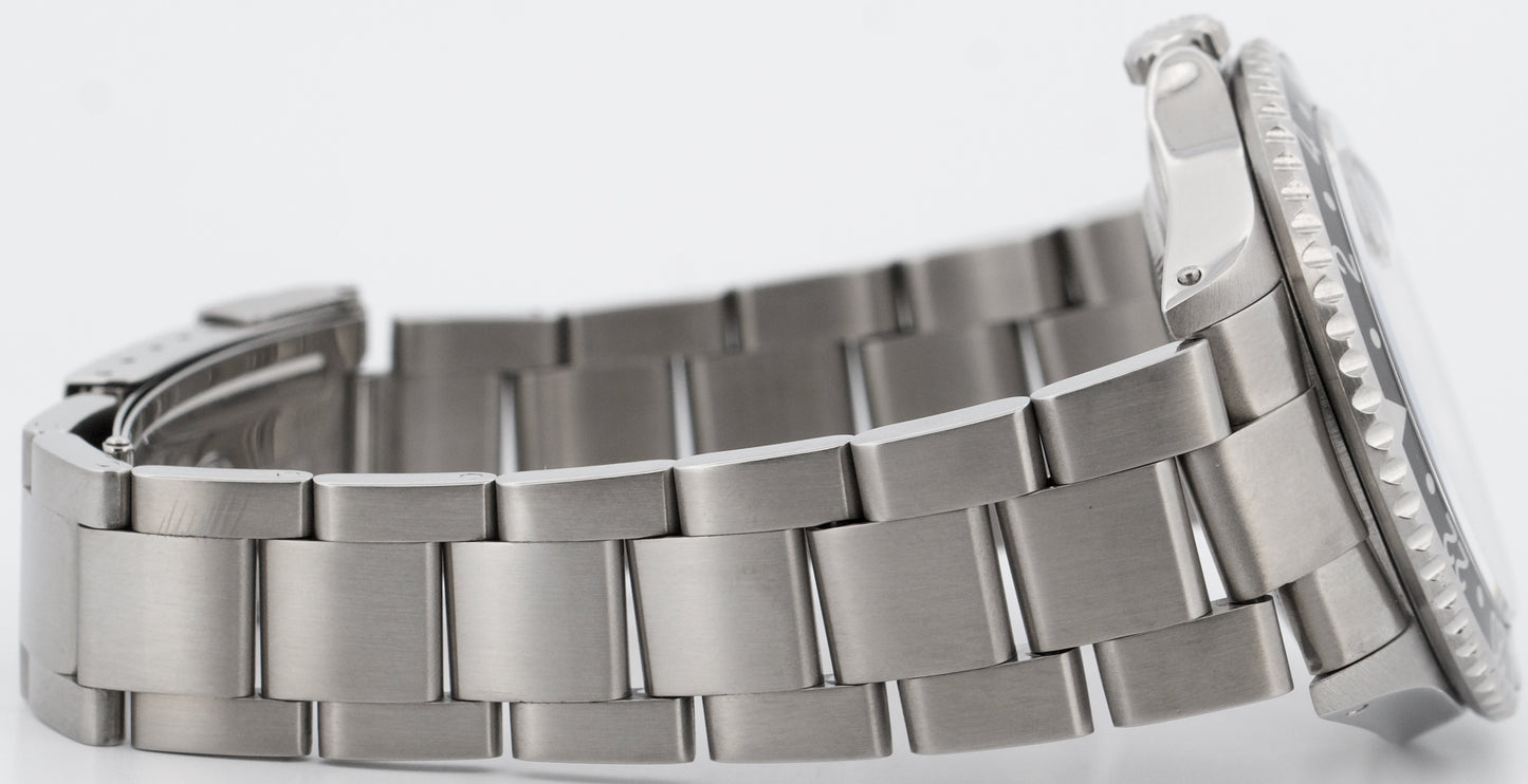 PAPERS Rolex GMT-Master II BLACK Red Stainless Steel Date OYSTER 16710 Watch BOX