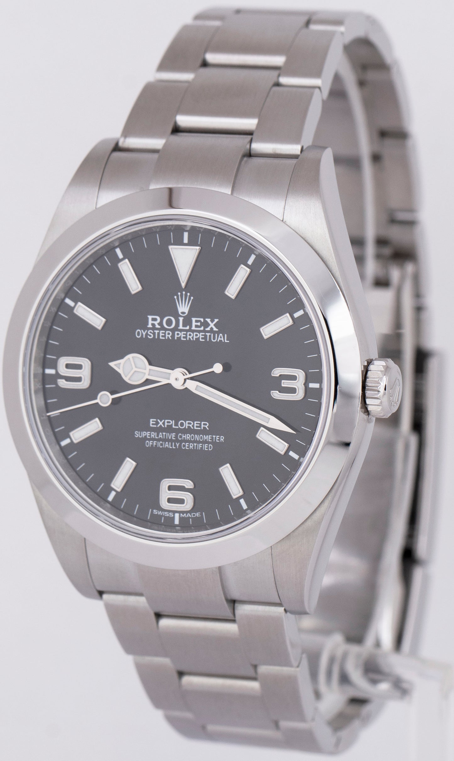 Rolex Explorer I Stainless Steel 39mm 3-6-9 MK2 FULL LUME Oyster Watch 214270