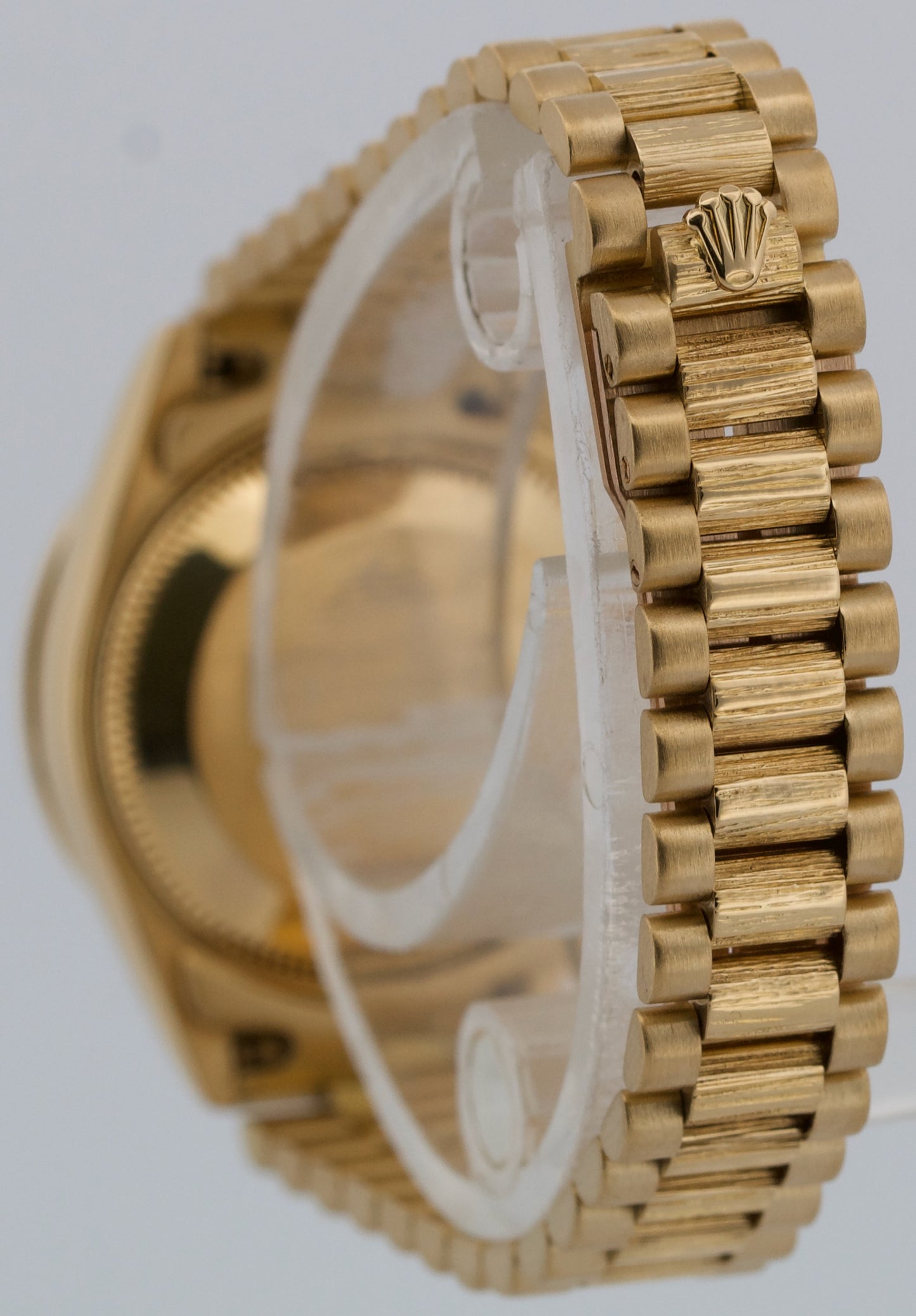 Ladies Rolex DateJust President 26mm DIAMOND BARK 18K Yellow Gold 69288 Watch