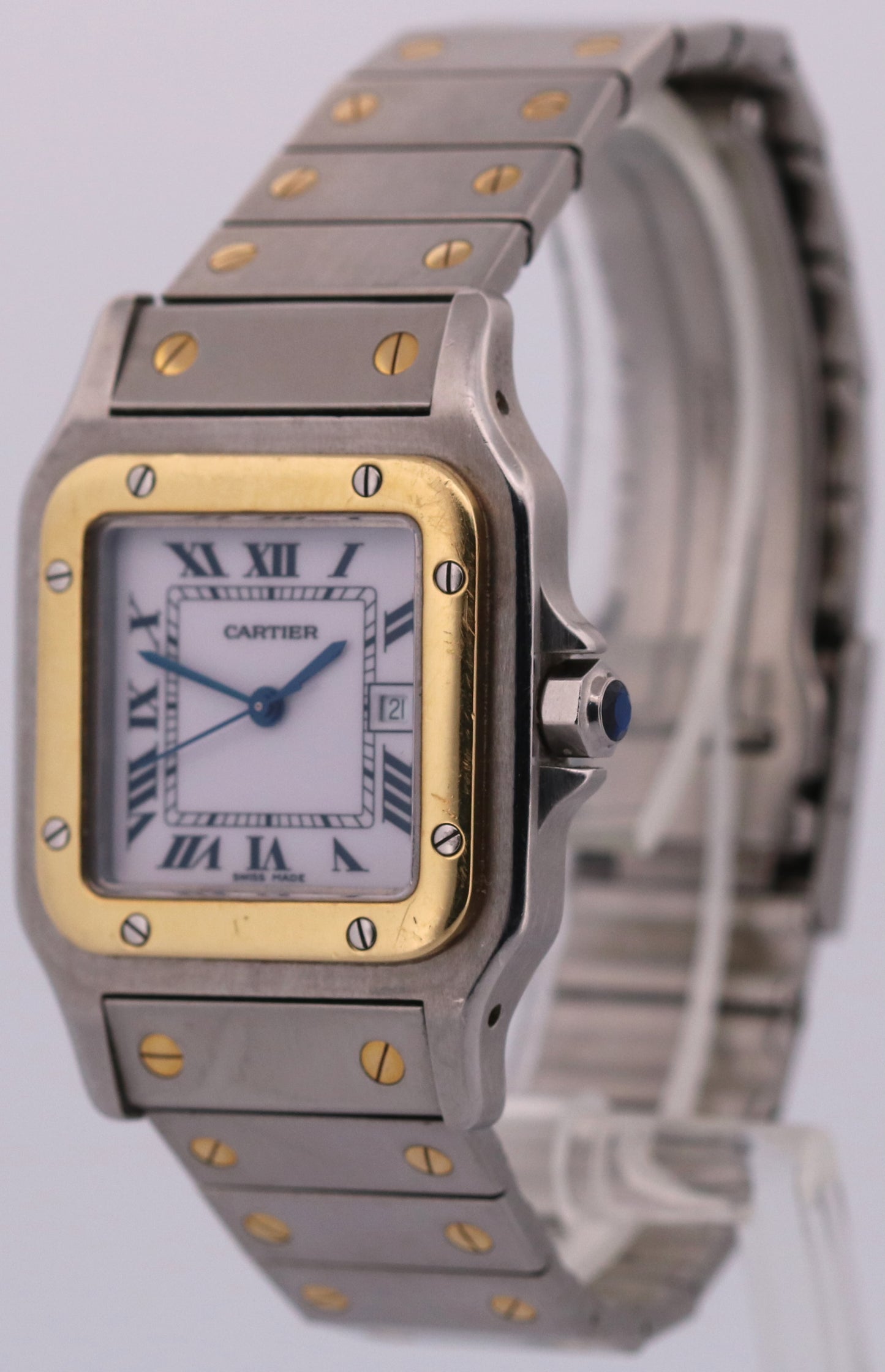 PAPERS Cartier Santos Two-Tone 18k Steel WHITE Roman Automatic 29mm 2961 BOX