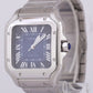 MINT 2023 PAPERS Cartier Santos 35mm Steel BLUE Leather WSSA0063 4075 Watch BOX