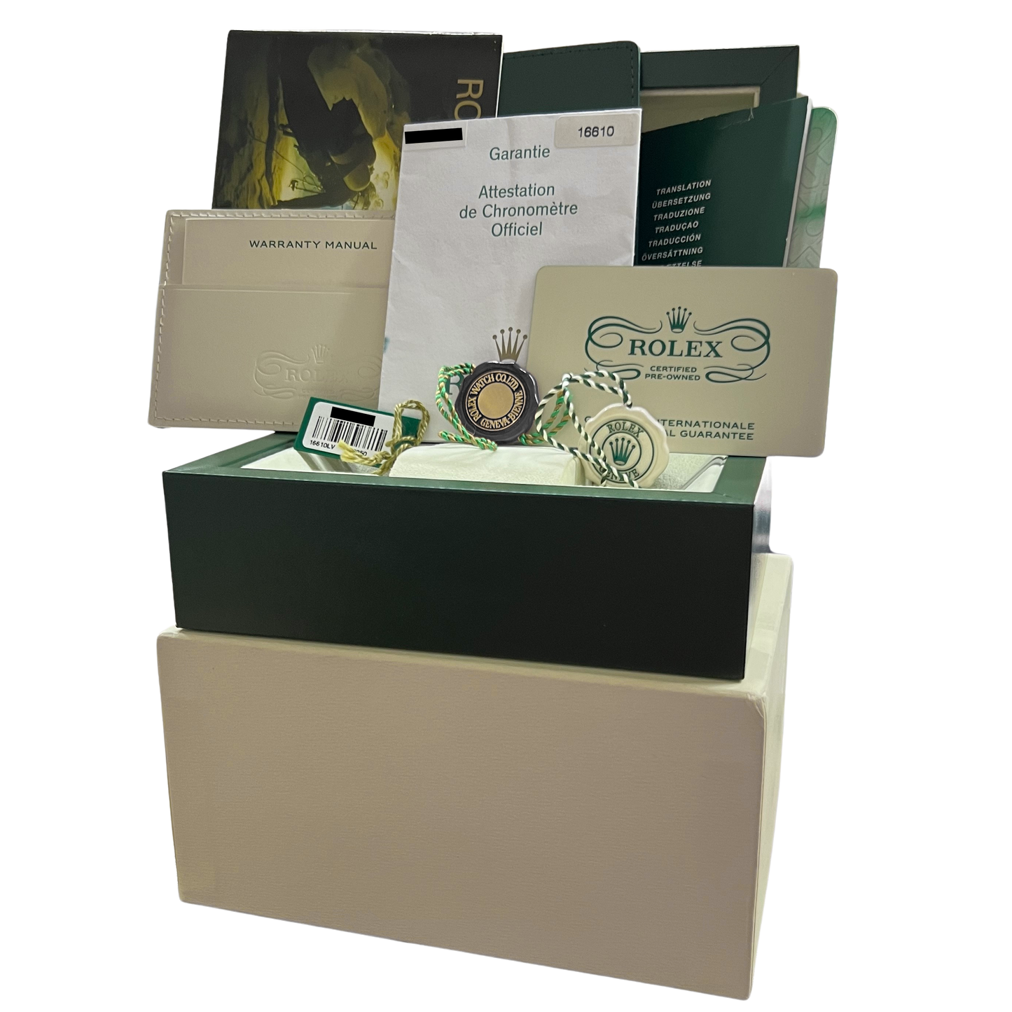 FLAT 4 PAPERS Rolex Submariner Date KERMIT Stainless Steel Watch 16610 LV BOX