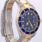 Rolex Submariner Date 40mm BLUE Stainless Steel 18K Yellow Gold Oyster 16613