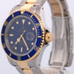 Rolex Submariner Date 40mm BLUE Stainless Steel 18K Yellow Gold Oyster 16613