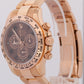 PAPERS Rolex Daytona CHOCOLATE ARABIC 40mm Brown 18K Rose Gold 116505 BOX