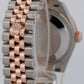 Rolex DateJust RHODIUM DIAMOND 31mm 18k Rose Gold Steel JUBILEE 278341RBR Watch