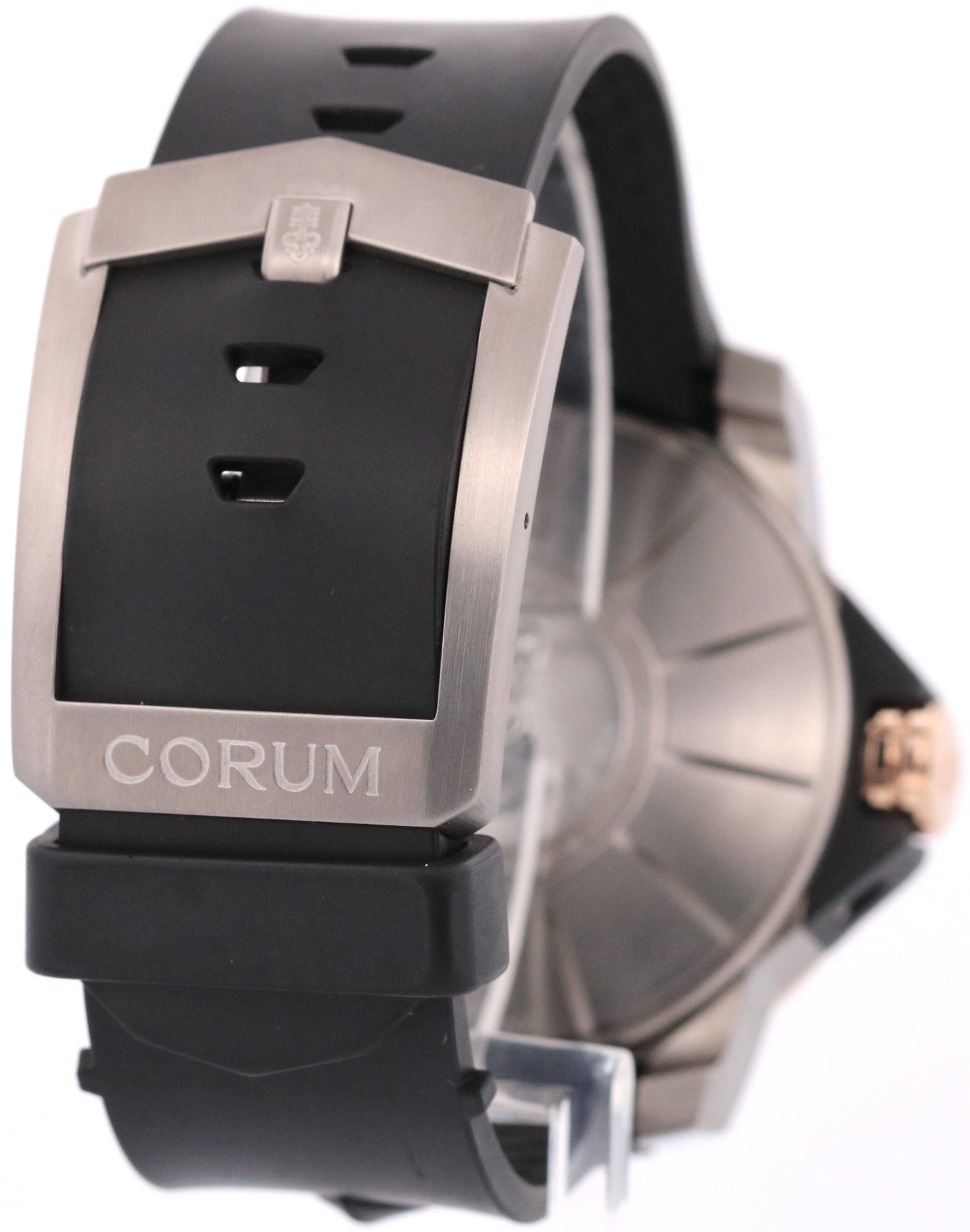 PAPERS Corum Admiral's Cup WHITE 18K Rose Gold Titanium Rubber 01.0002 48mm BOX