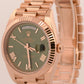 2025 PAPERS Rolex Day-Date President 40mm OLIVE GREEN 18K Rose Gold 228235 BOX