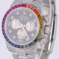 Rolex Daytona Cosmograph Stainless Steel RAINBOW DIAMOND Black 40mm 116500 Watch