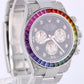 Rolex Daytona Cosmograph Stainless Steel RAINBOW DIAMOND Black 40mm 116500 Watch