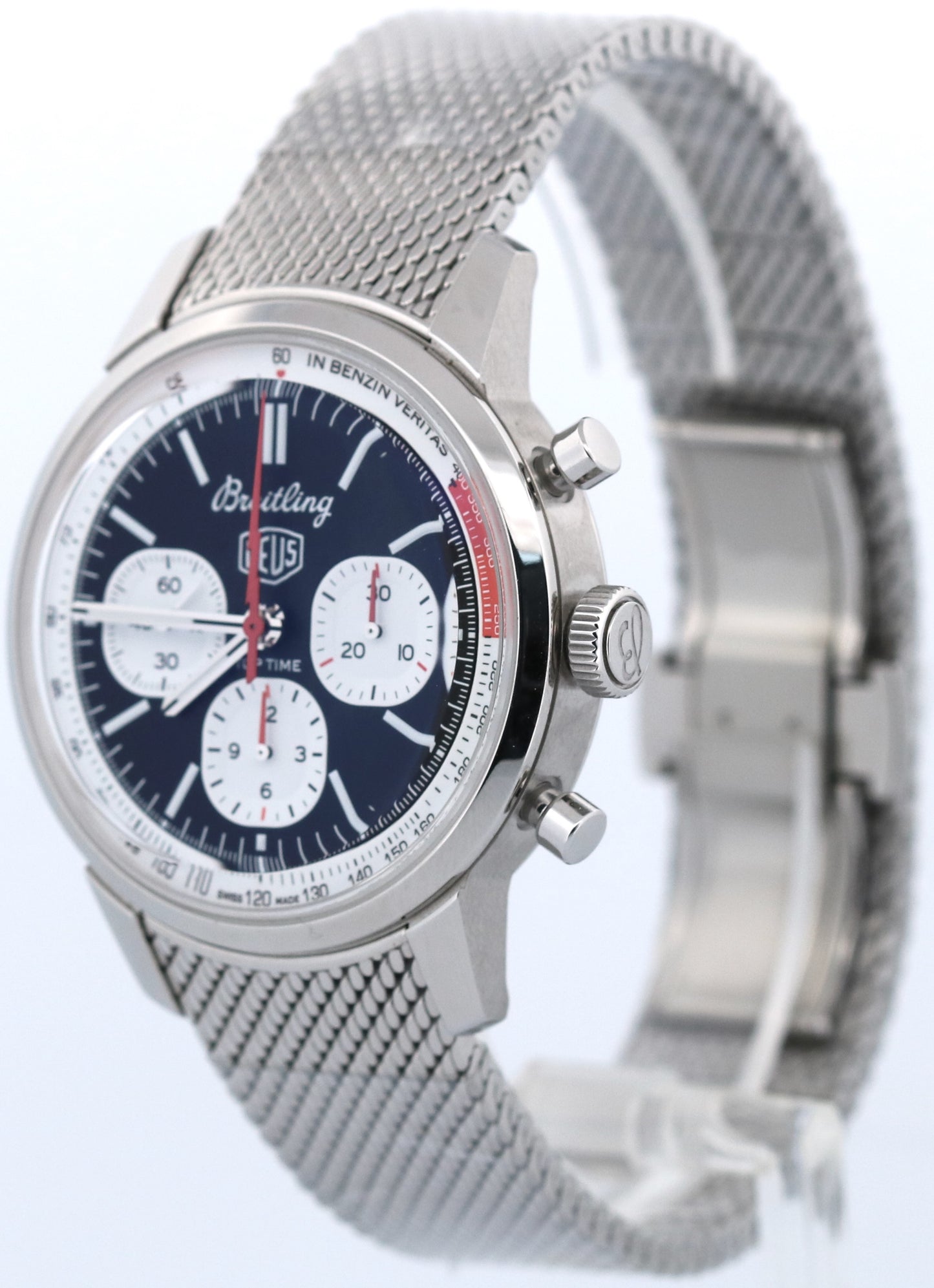 STICKERED 2025 PAPERS Breitling Top Time DEUS Black Chronograph 41mm AB0176 BOX