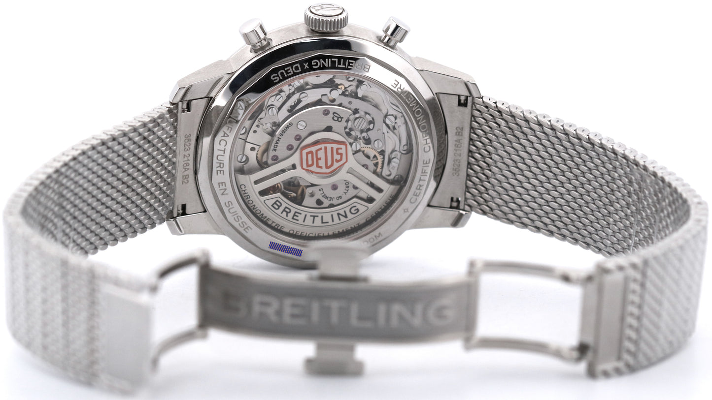 STICKERED 2025 PAPERS Breitling Top Time DEUS Black Chronograph 41mm AB0176 BOX