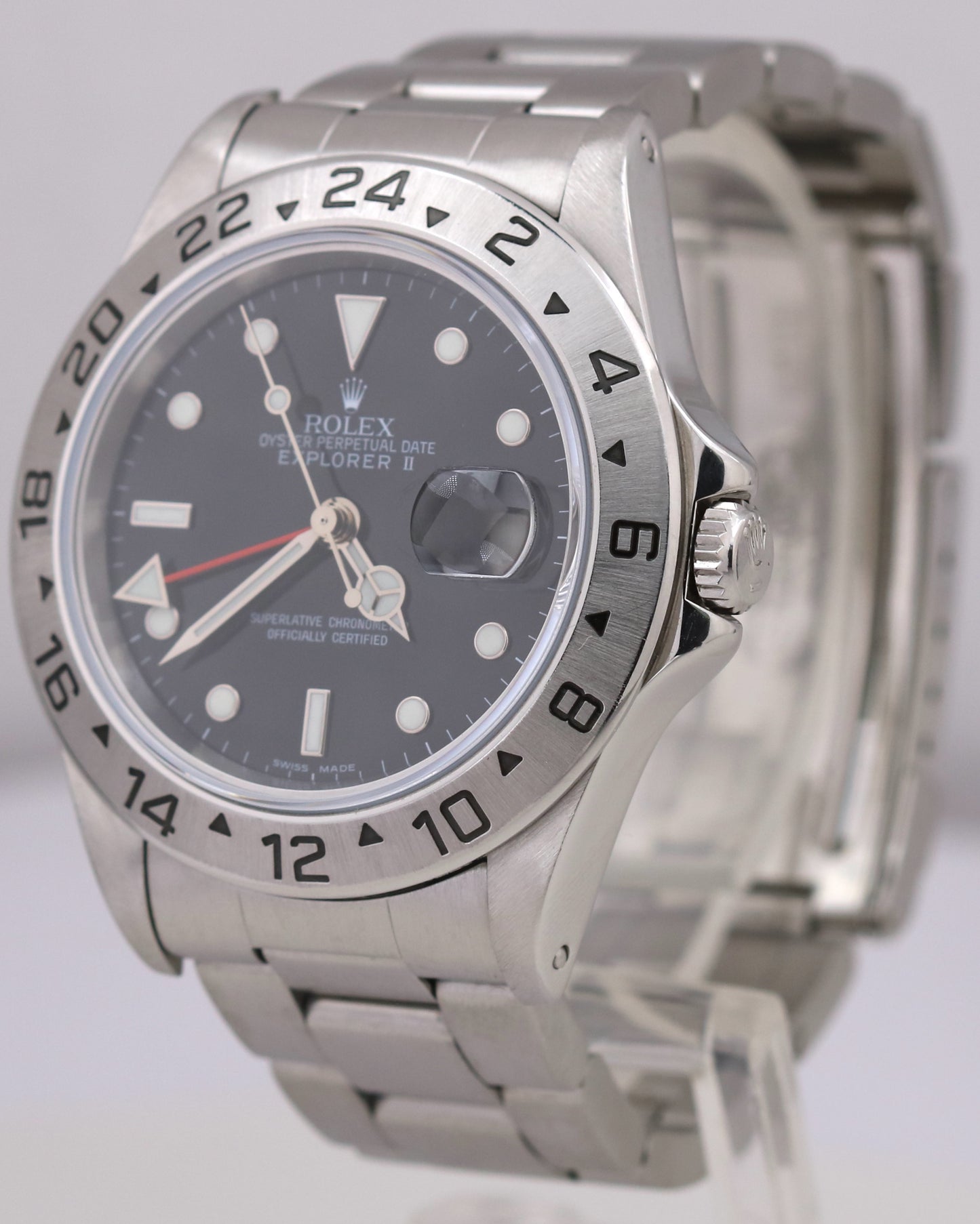 Rolex Explorer II BLACK Stainless Steel Oyster Automatic Date 40mm 16570 Watch