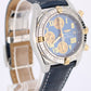 Breitling Chrono Cockpit Two-Tone 18k Gold Steel Blue Roman 39mm B13357 Watch