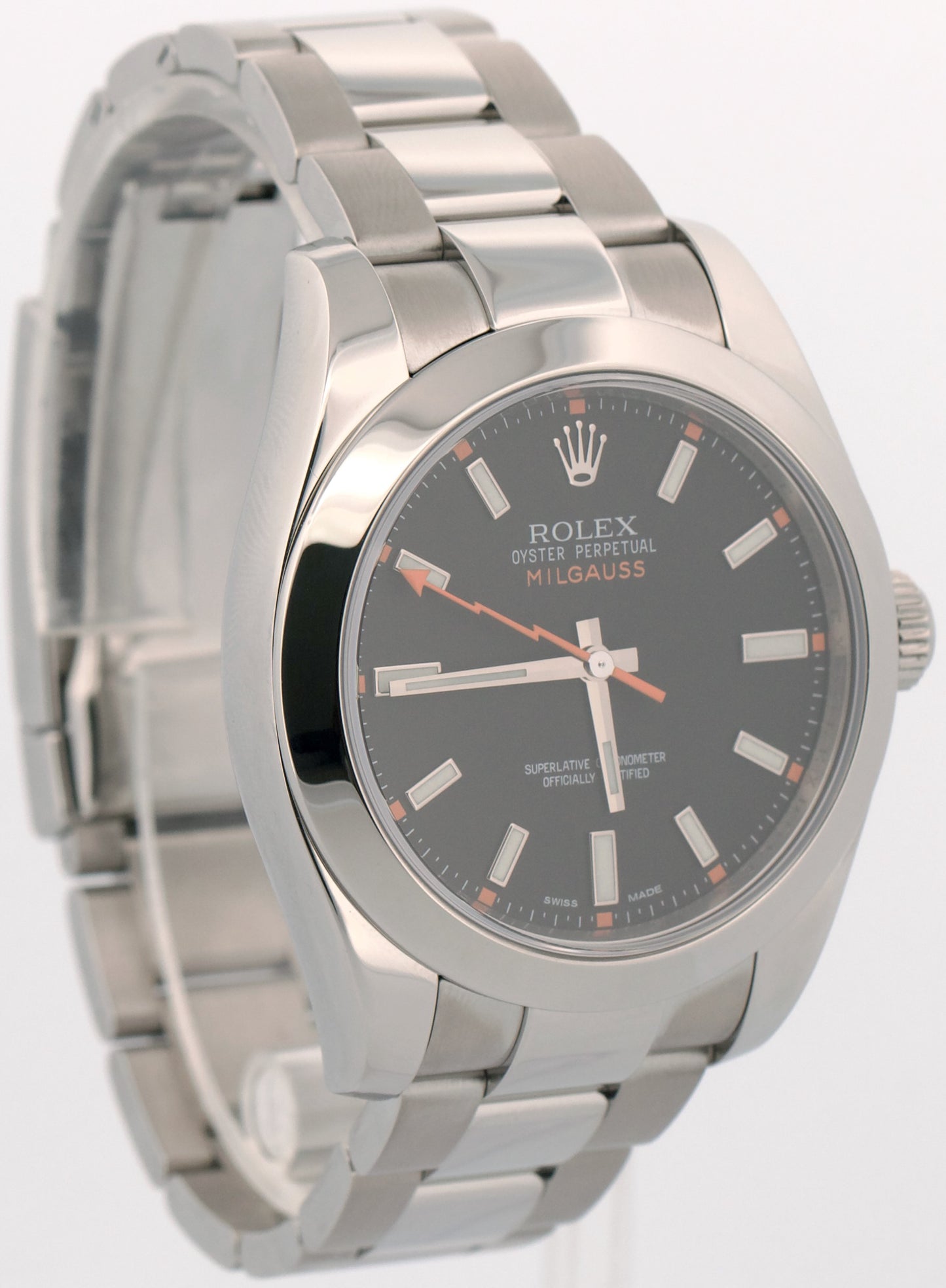 2018 PAPERS Rolex Milgauss BLACK 40mm 116400 Stainless Steel Oyster Watch BOX