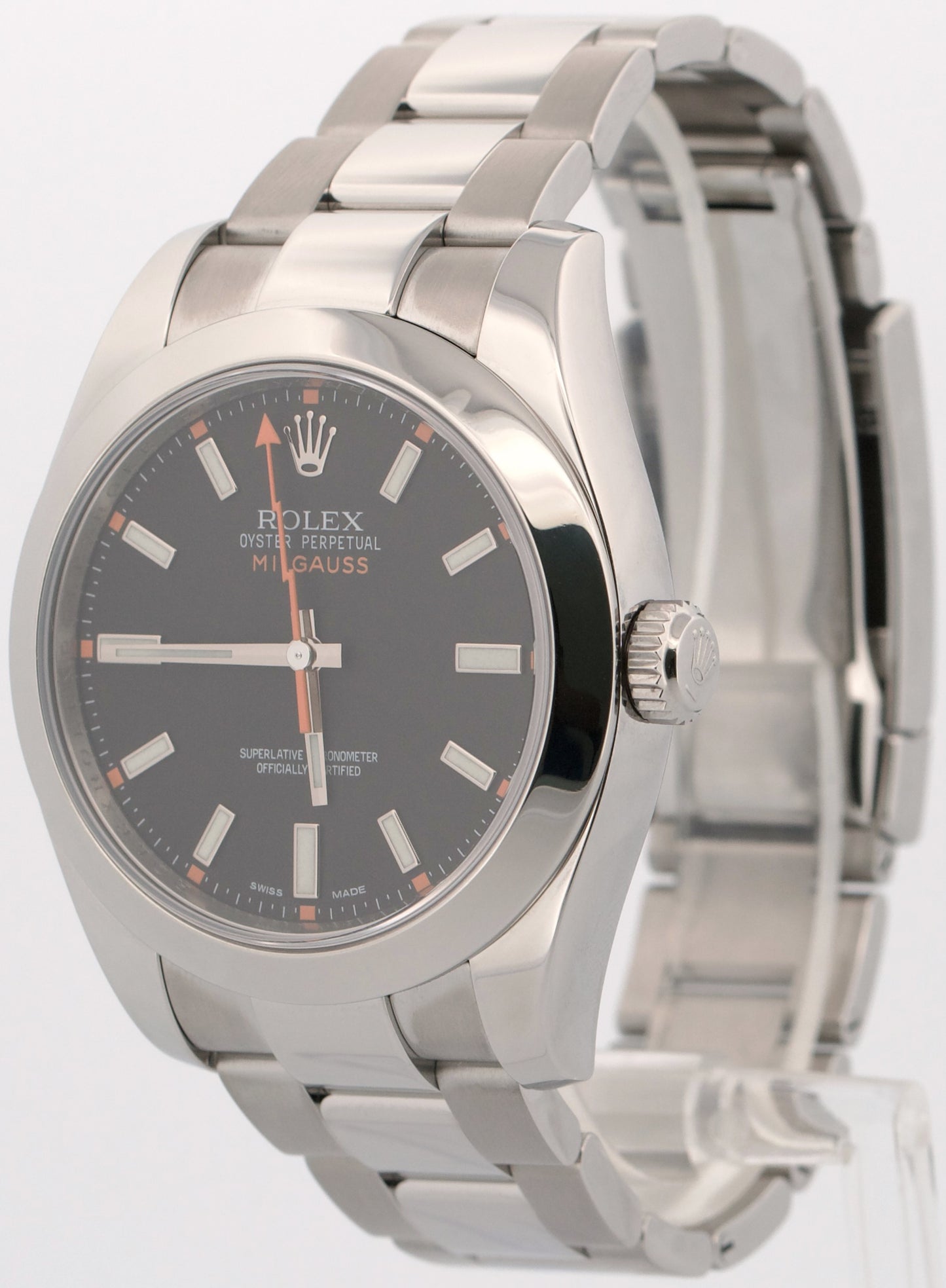 2018 PAPERS Rolex Milgauss BLACK 40mm 116400 Stainless Steel Oyster Watch BOX