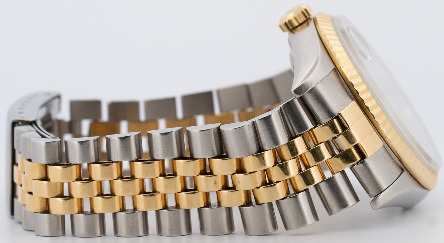 Rolex DateJust 36mm MOP ROMAN 18K Yellow Gold Fluted Steel JUBILEE 16233 Watch