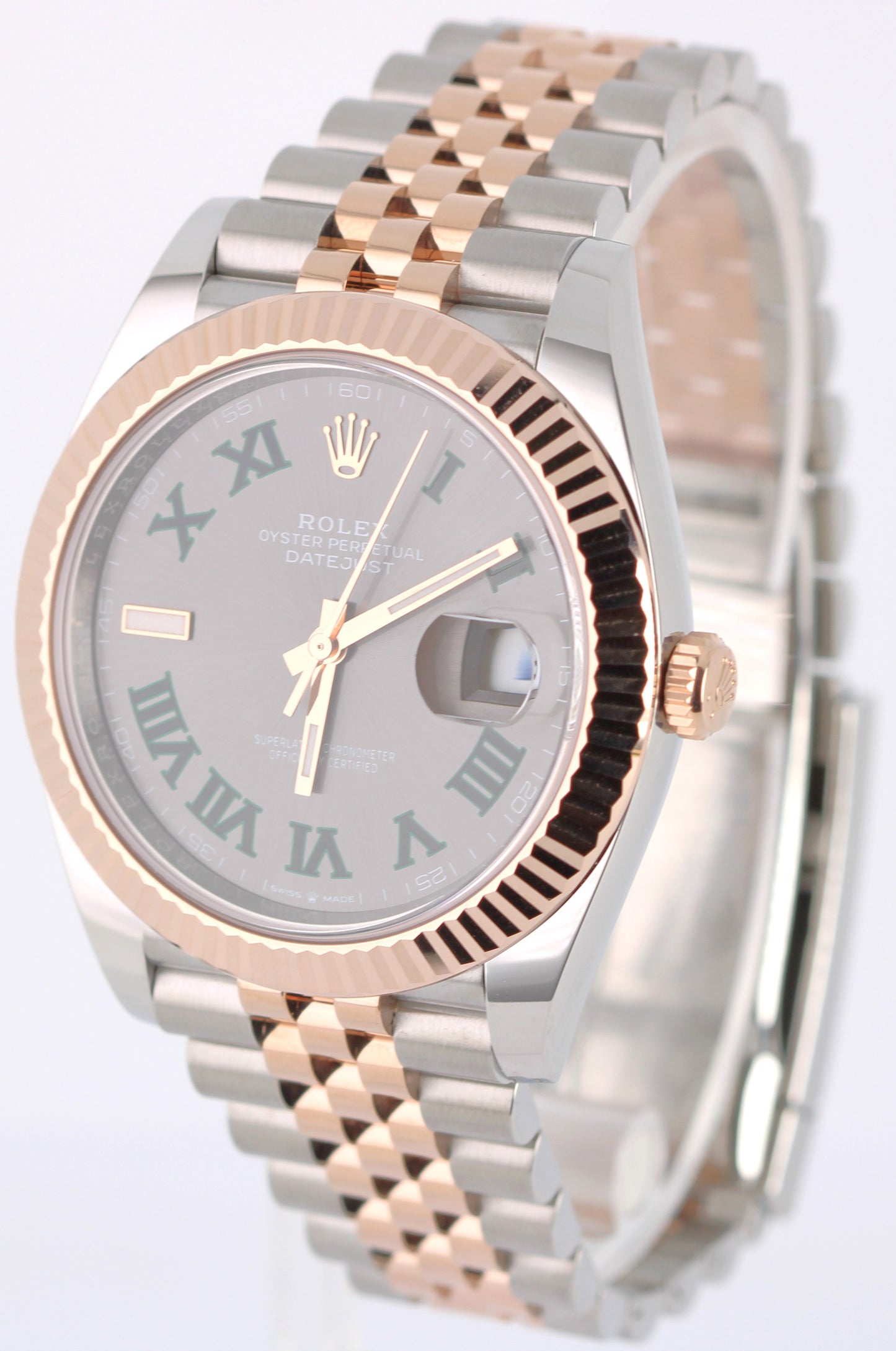 Rolex DateJust 41 Two-Tone 18k Rose Gold Steel WIMBLEDON Jubilee 126331 Watch
