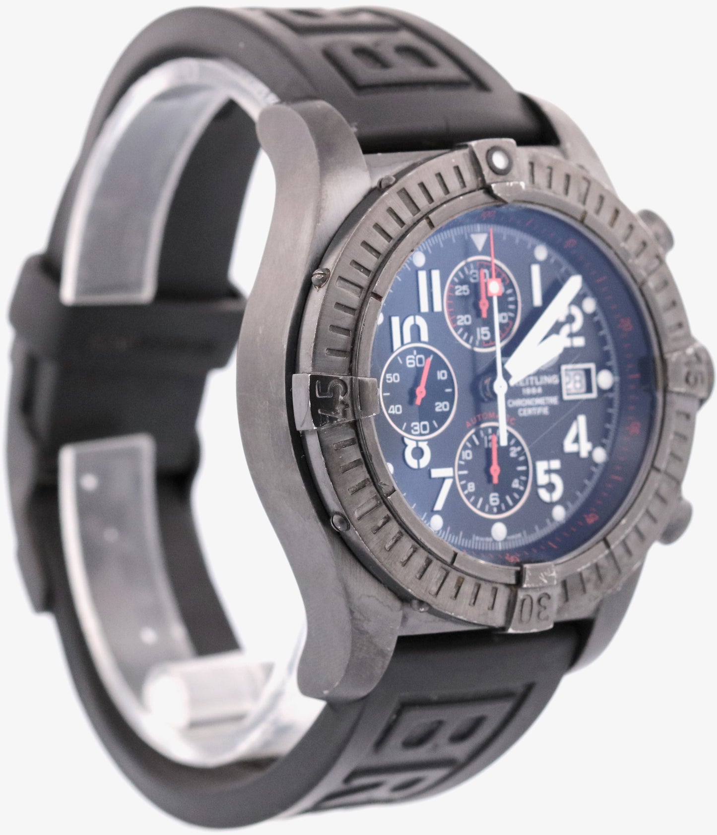 PAPERS Breitling Super Avenger Chronograph 48mm BLACK Steel PVD M13370 BOX