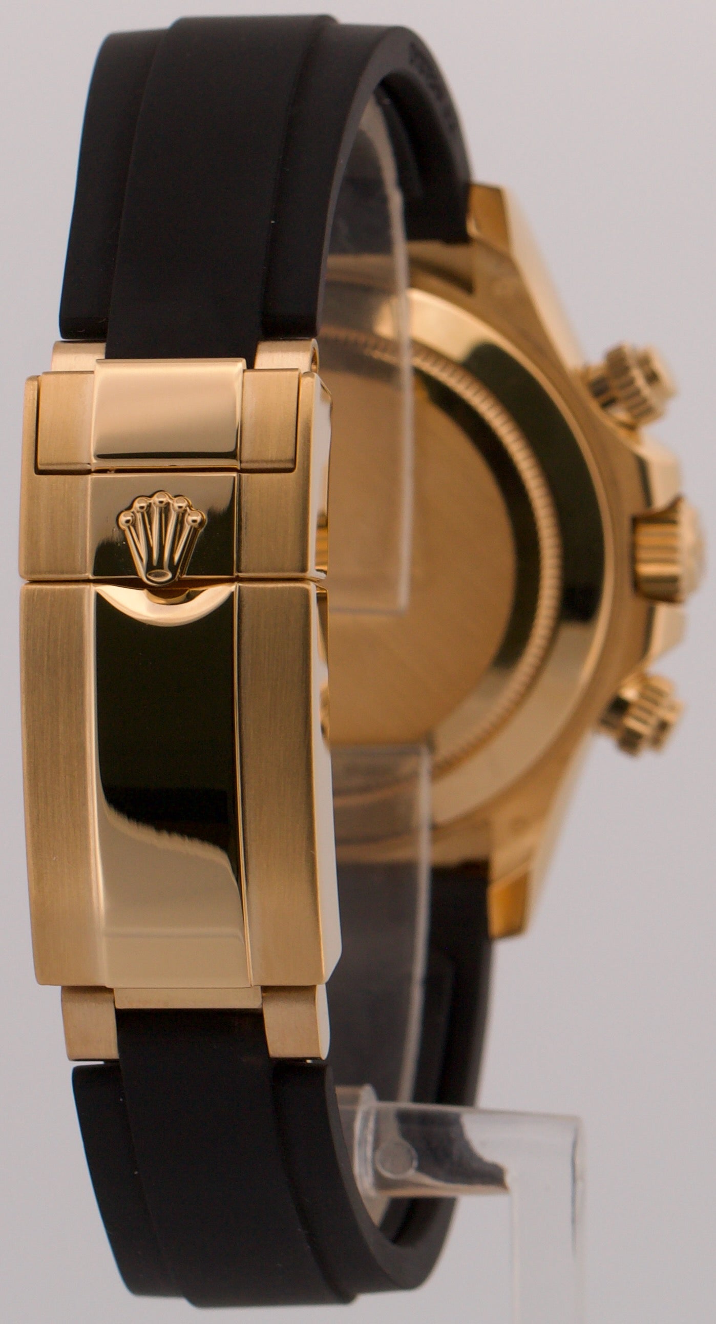 2021 PAPERS Rolex Daytona BLACK DIAMOND 18K Gold Rubber Oysterflex 116518 LN BOX