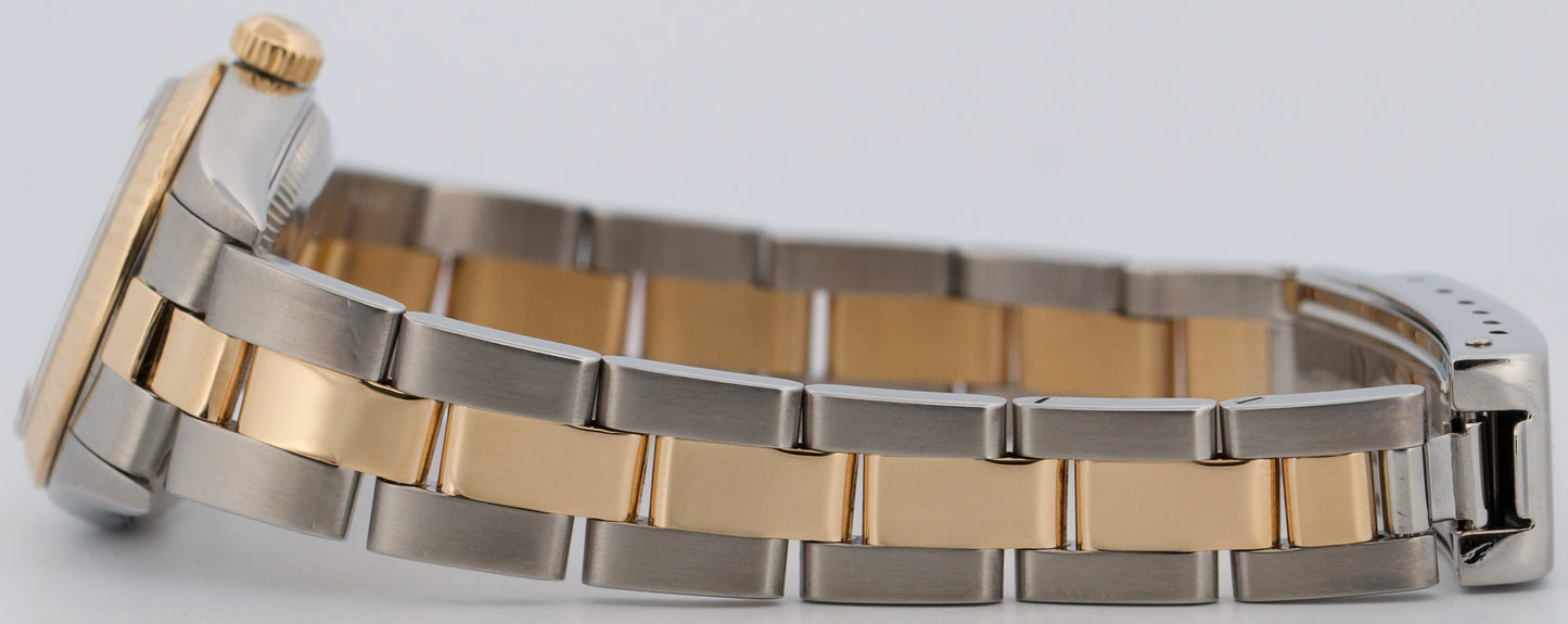 Rolex Oyster Perpetual 24mm CHAMPAGNE 18K Yellow Gold OYSTER Steel 76193 BOX