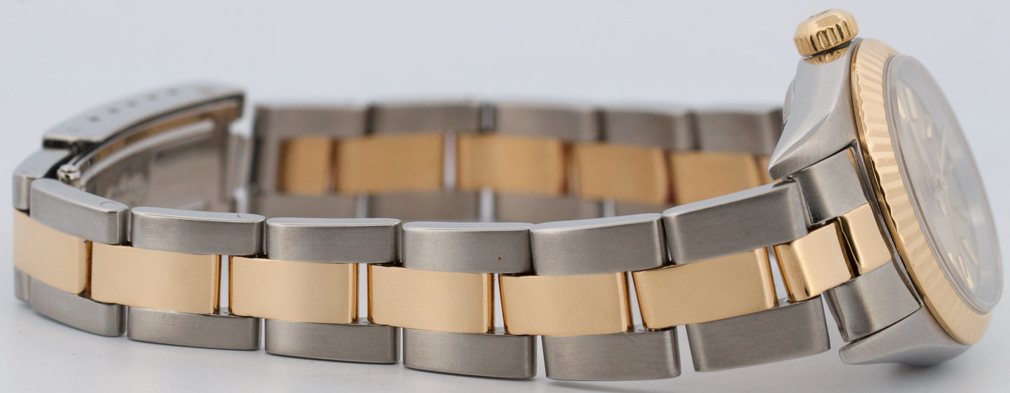 Rolex Oyster Perpetual 24mm CHAMPAGNE 18K Yellow Gold OYSTER Steel 76193 BOX