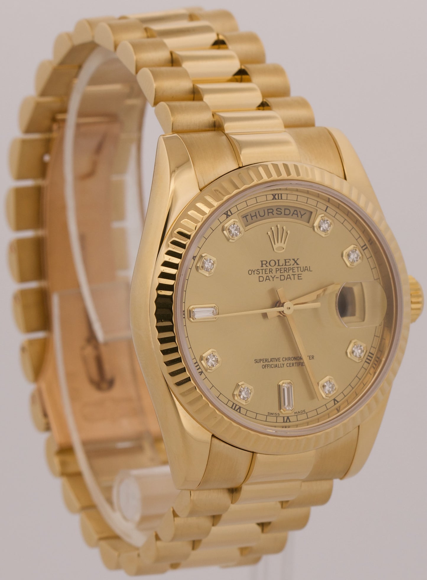 2022 RSC Rolex Day-Date President CHAMPAGNE DIAMOND 18K Gold 36mm 118238 BOX
