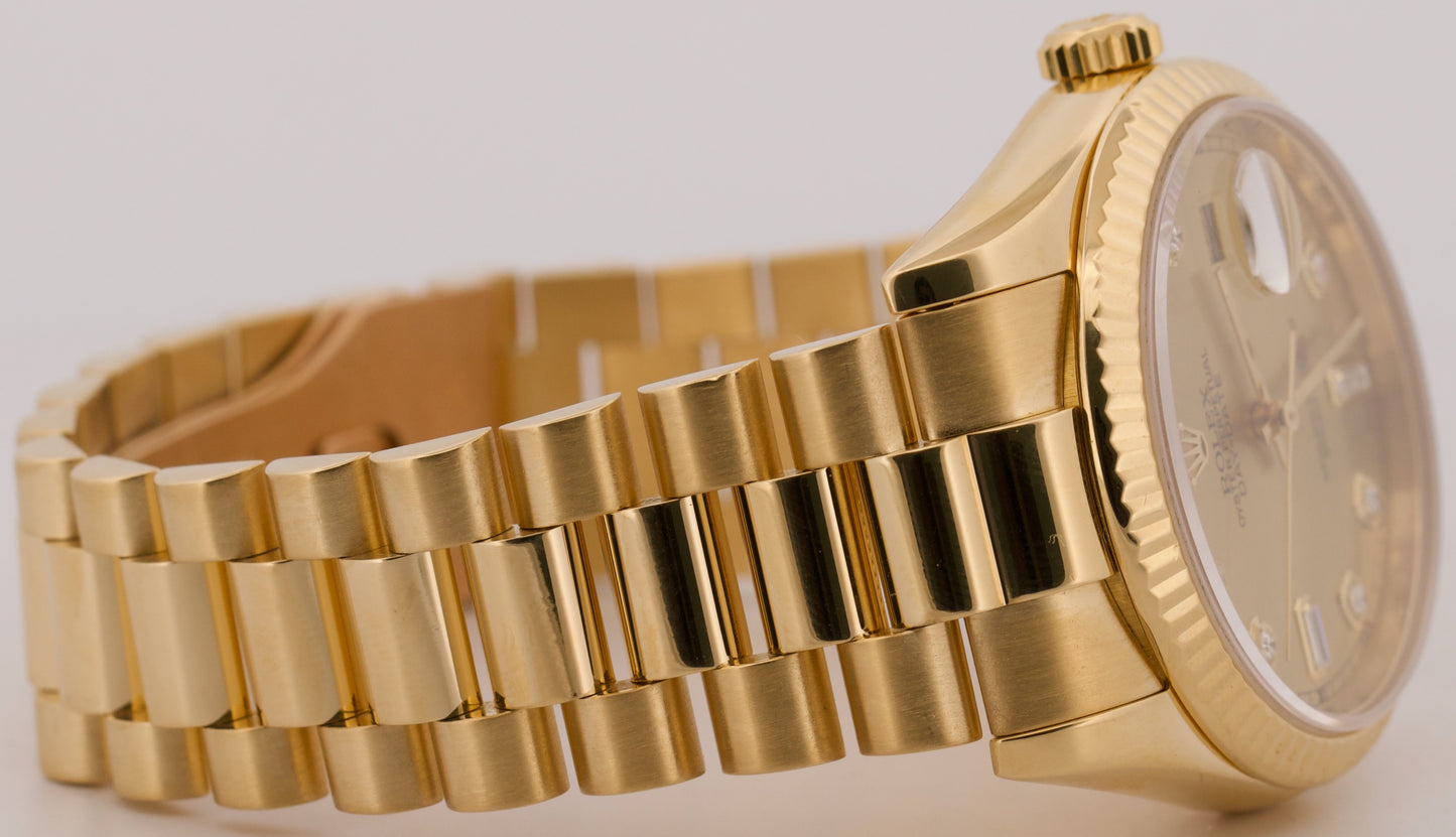 2022 RSC Rolex Day-Date President CHAMPAGNE DIAMOND 18K Gold 36mm 118238 BOX