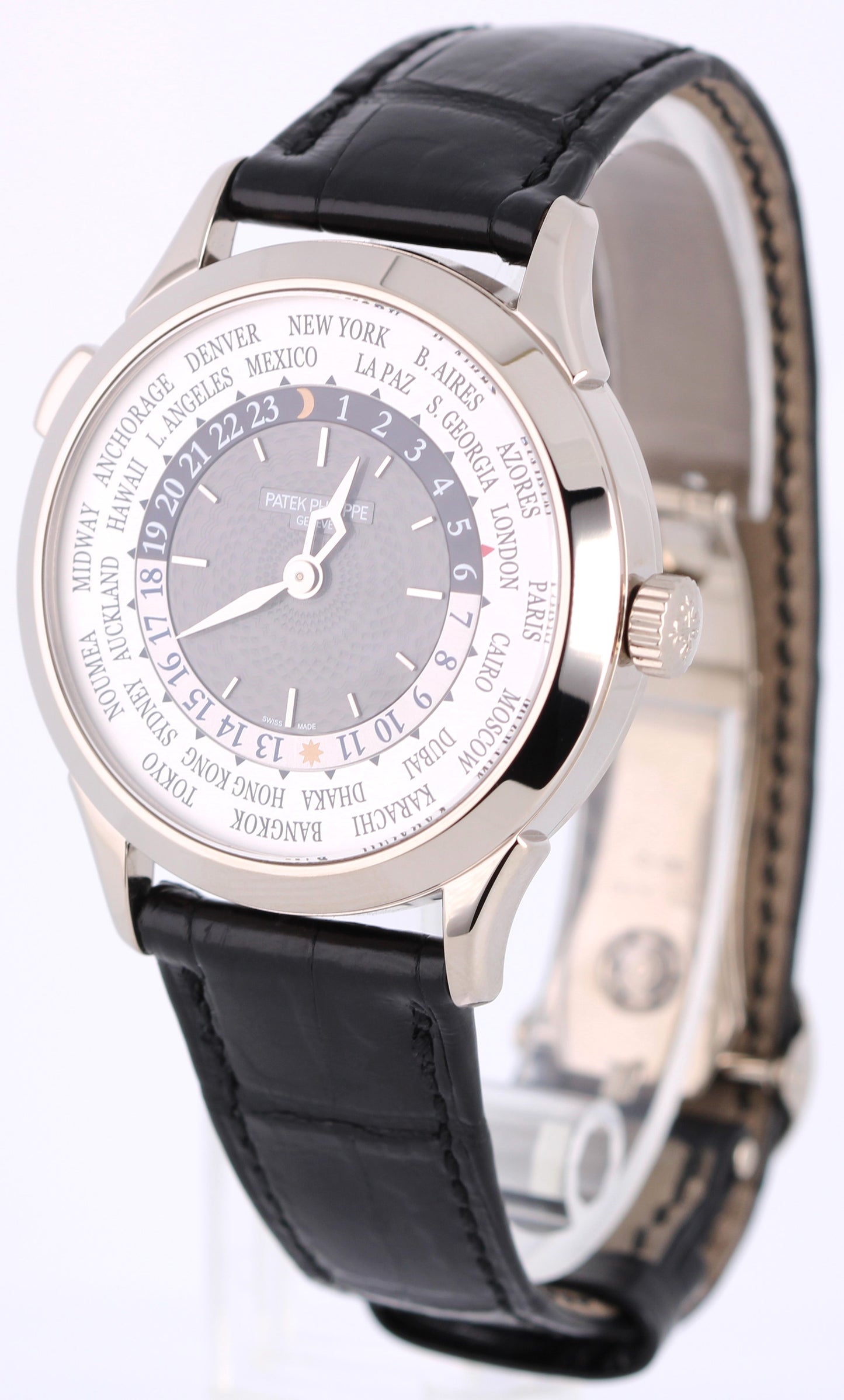 Patek Philippe World Time 18k White Gold Charcoal Gray 38.5mm 5230G-001 Watch