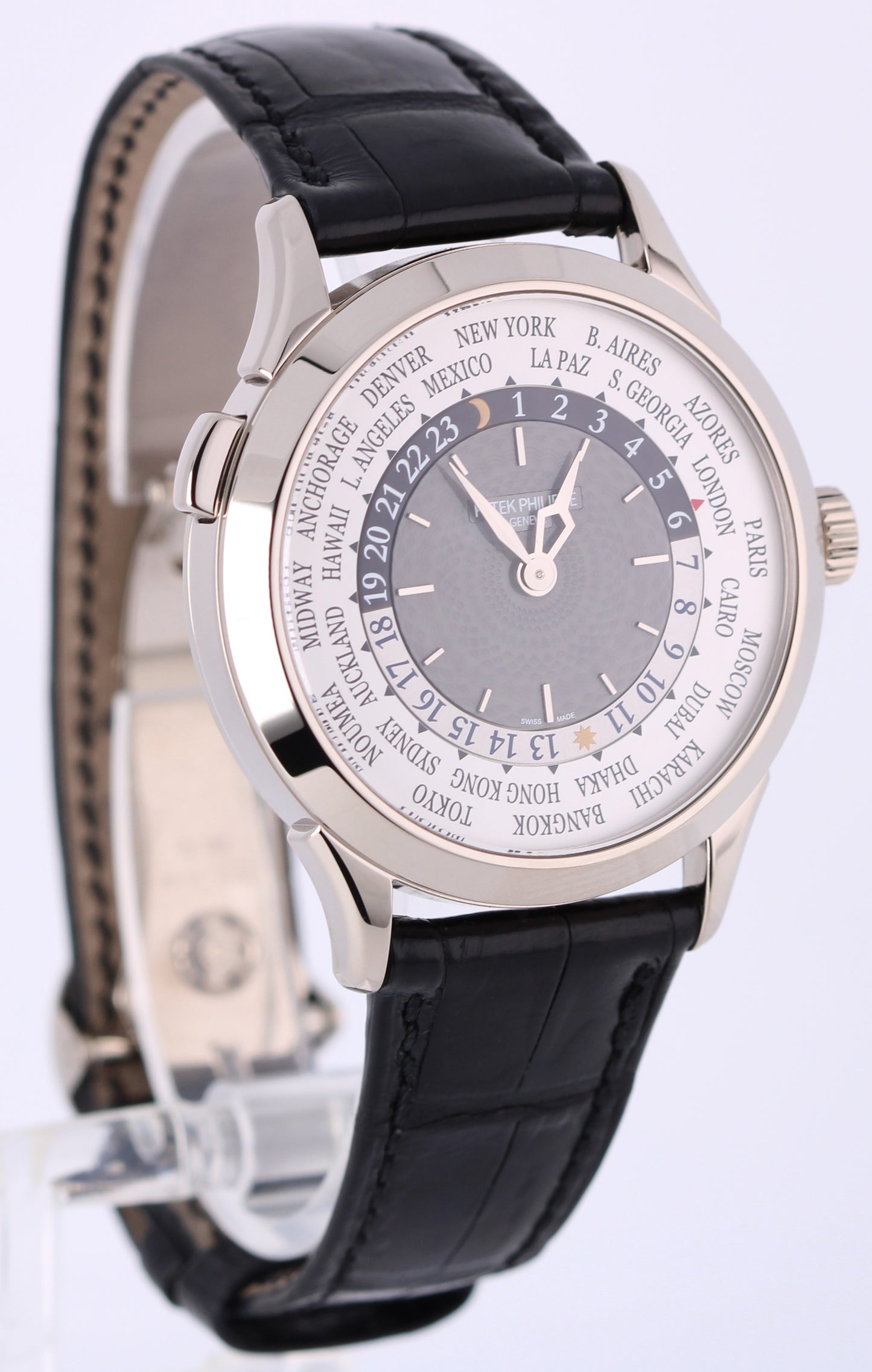 Patek Philippe World Time 18k White Gold Charcoal Gray 38.5mm 5230G-001 Watch